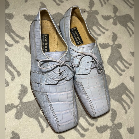 Fortune From Liberty Size 11 Powder Blue Dress Shoes Genuine Leather - Picture 3 of 3